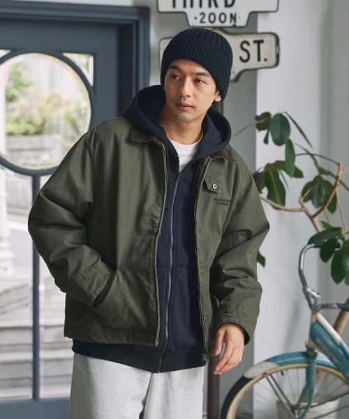 ヴィンテージ加工 襟コーデュロイ ドローコード オーバーサイズ中綿