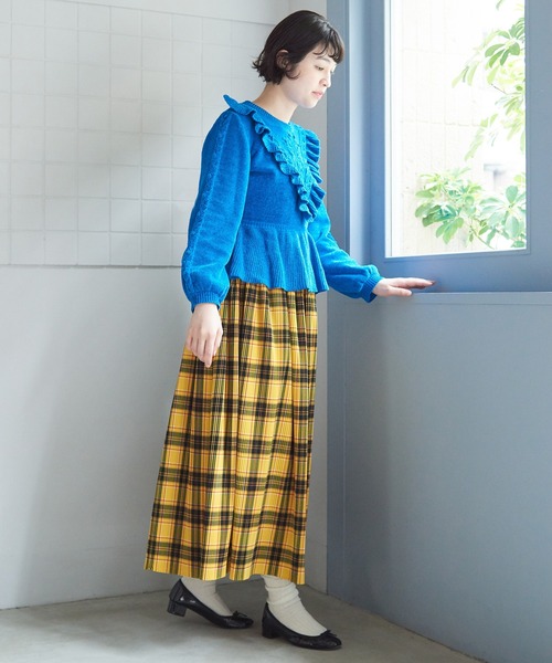 bulle de savon（ビュルデサボン）の「CHECK プリーツスカート