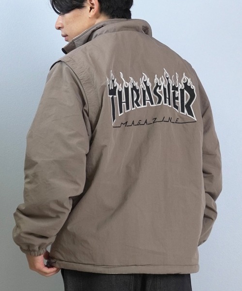 セール】THRASHER/スラッシャー リバーシブルジャケット 刺繍ロゴ