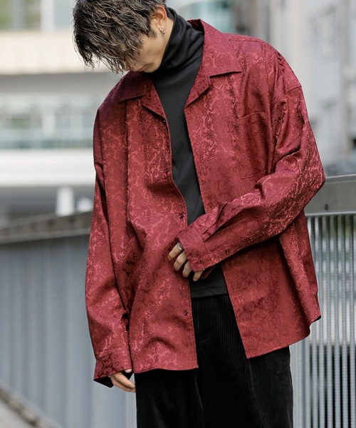 セール】ダマスク柄 サテンジャガード ドルマンシルエット ワイド