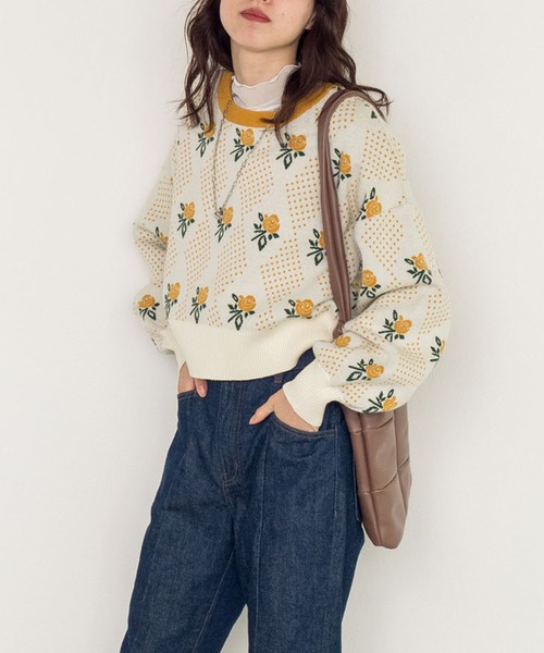 w closet（ダブルクローゼット）の「12Gバラドット柄プルオーバー