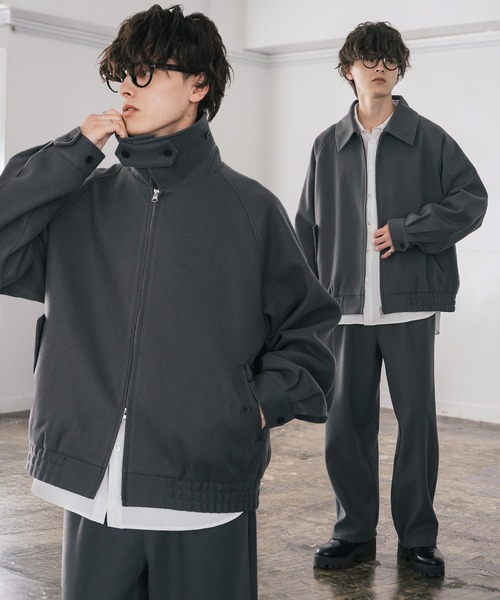 セール】【セットアップ】T/Mショート丈ハリントンジャケット＆ワイド