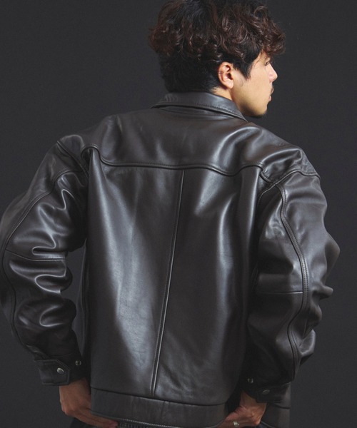 SKOOKUM.JE LAMB LEATHER ZIP JACKET（ライダースジャケット