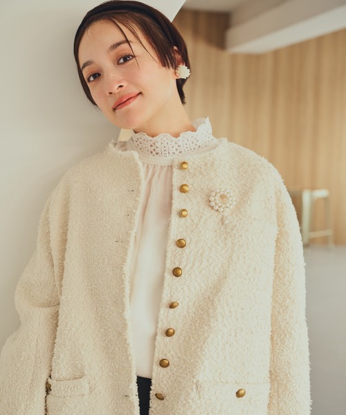 アソート ツイードノーカラージャケット（ノーカラージャケット