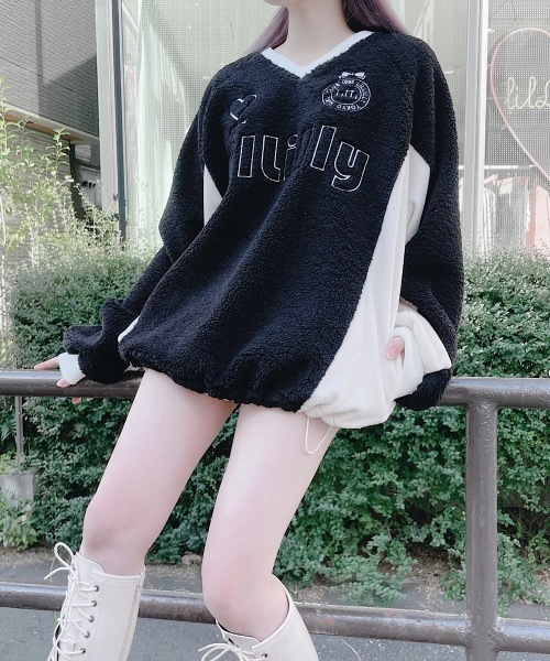 lilLilly（リルリリー）の「ユニフォームボアワンピース（ワンピース