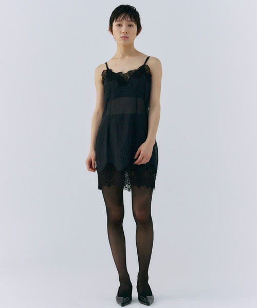 SHEER TRIMMING LACE CAMISOLE/シアートリミングレースキャミソール