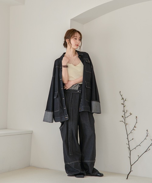 mideal（マイディール）の「cut out design wide denim / カットアウト