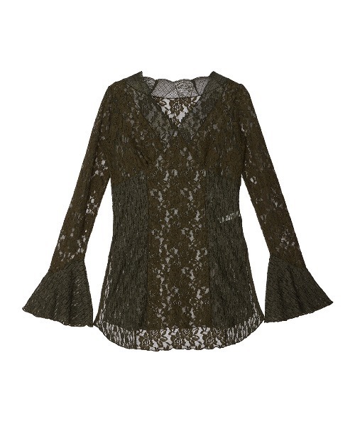 Ameri（アメリ）の「COMBINATION LACE TOP（Tシャツ/カットソー）」 - WEAR