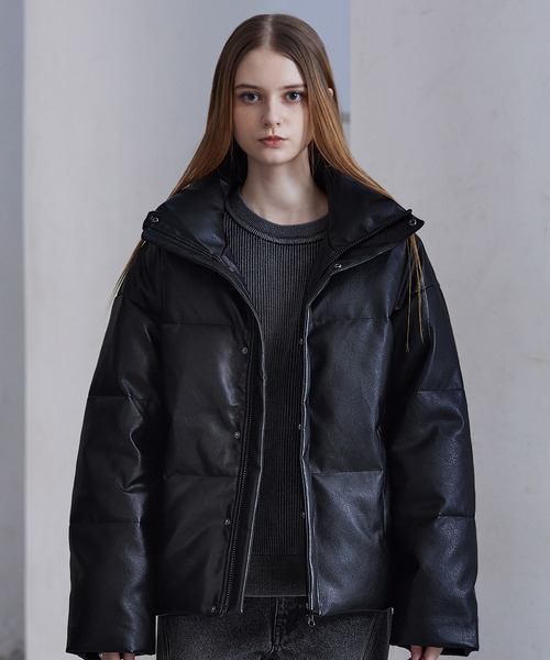 CLEL】Volume Highneck Short Padded Jacket/ボリュームハイネック