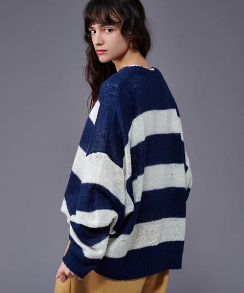 ONCILY（オンシェリー）の「BORDER MESH SHEER KNIT / ボーダー