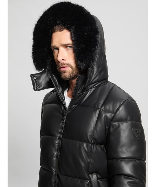 Guess（ゲス）の「STRETCH Pu Leather Puffa Jacket ジャケット