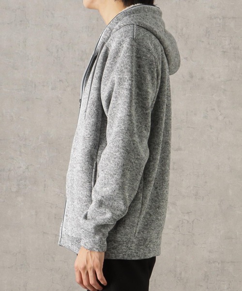 ニット裏ボアジップアップパーカー（パーカー）｜NAVY（ネイビー）の