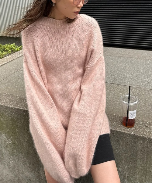 BACK OPEN LACE UP KNIT TOP（ニット/セーター）｜Ameri（アメリ）の