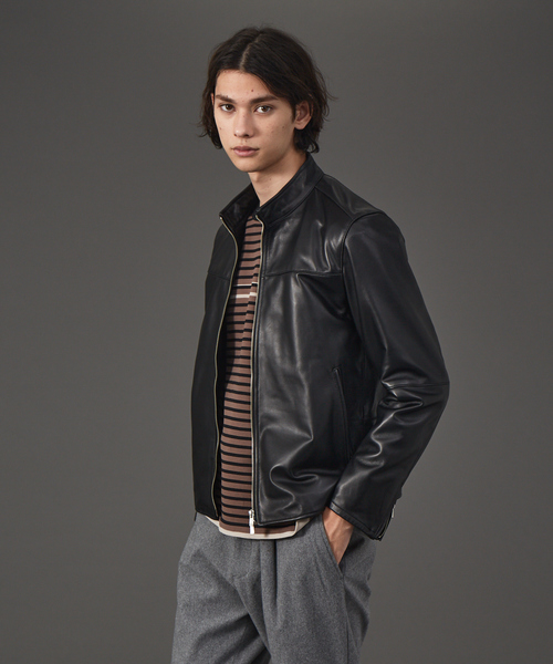 ABAHOUSE（アバハウス）の「ラムレザー スタンドカラー ブルゾン