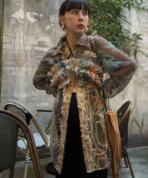 Ameri（アメリ）の「RIPPLE SHAGGY ART BARE TOP（キャミソール）」 - WEAR