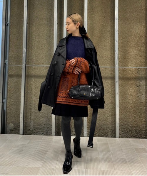 トップス NEWS PAPER JACQUARED KNIT TOP NEWS PAPER JACQUARED KNIT