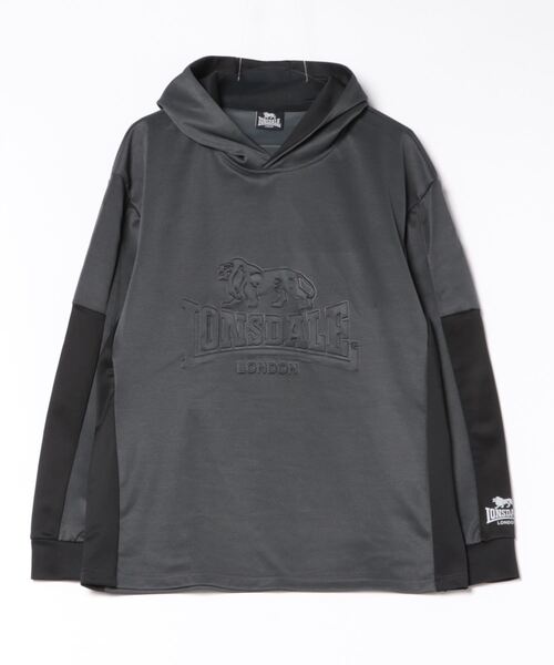 セール】【LONSDALE】ポリニット配色切替エンボスプルオーバー