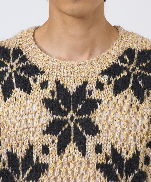 BED J.W. FOR/ベッドフォード】Snow Pattern Crew Neck Knit（ニット