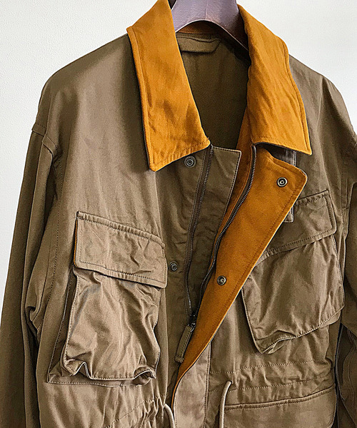 unfil アンフィル シルク＆コットンツイル ミリタリージャケット unfil