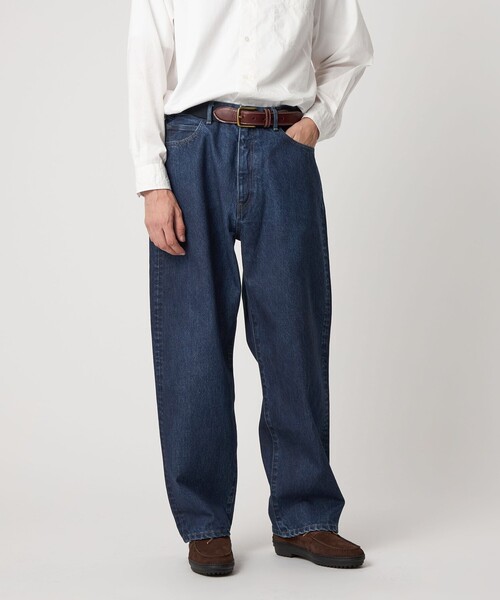 Steven Alan＞ 13.5oz デニム 5ポケット バギー テーパード パンツ