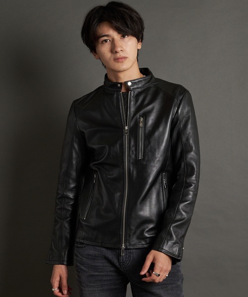 セール】WEB限定 JE LAMB LEATHER SINGLE RIDERS JE22.20/ラムレザー