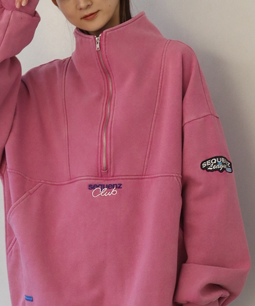 セール】【SEQUENZ/シークエンズ】90s SPORTS WASHED HZIP SWEAT