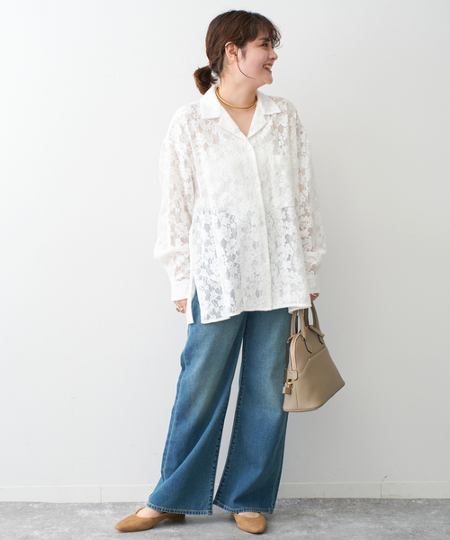 レースオープンカラーシャツ（シャツ/ブラウス）｜Spick & Span