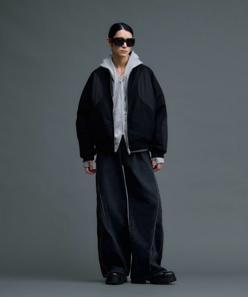 soerte（ソエルテ）の「WOOL BLEND SWITCHING BLOUSON/ウールブレンド