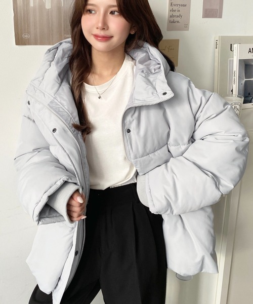 moment+（モーメントプラス）の「ファイバーダウン袖リブフード