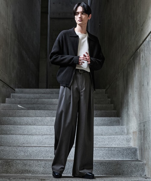 CLEL】Minimal Collar Drivers Knit Shirt/ ミニマルカラードライバー