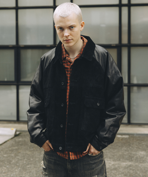 セール】A LEATHER × JOURNAL STANDARD COMBI TRUCKER JACKET