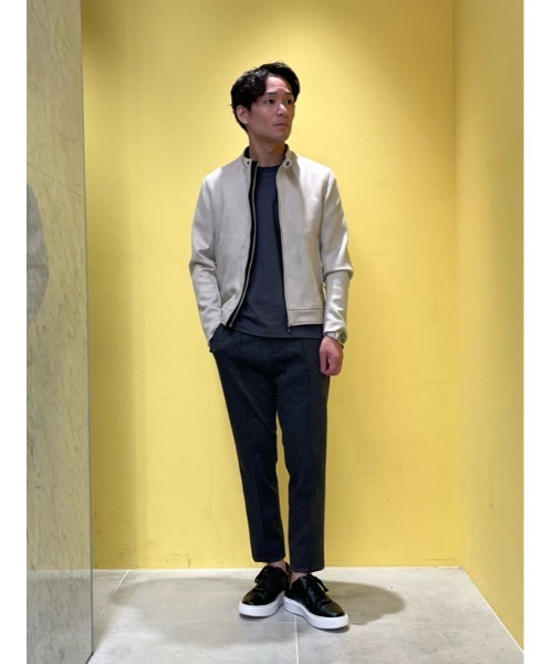 AOURE（アウール）の「ポンチスェード シングルライダースジャケット