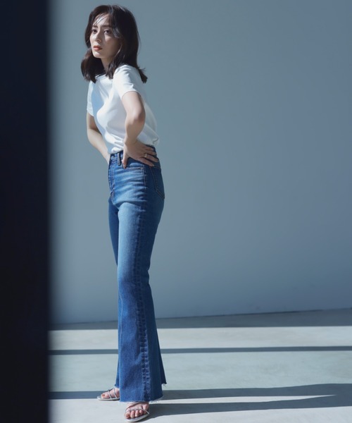 Semi flare denim/セミフレアデニム（デニムパンツ）｜anuans（ア