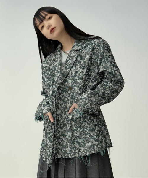 セール】Lady mode flower ジャガードジャケット（テーラード