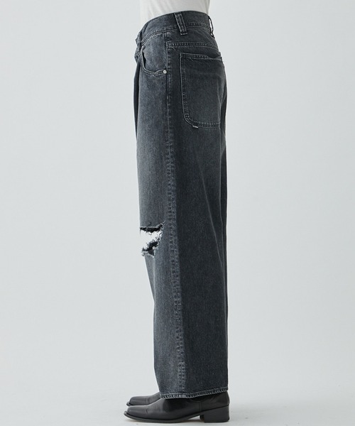 Jieda（ジエダ）の「DAMAGE ONE TUCK WIDE STRAIGHT DENIM（デニム