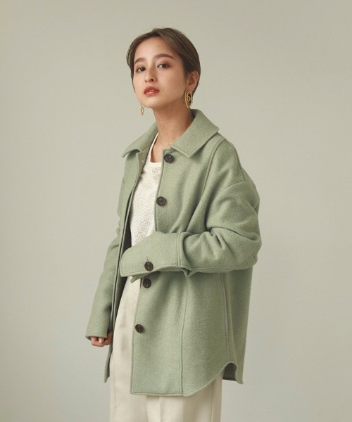 TODAYFUL（トゥデイフル）の「ウールシャツジャケット（ノーカラー