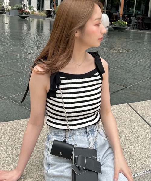 FRAY I.D（フレイアイディー）の「ショルダーリボンニットプルオーバー