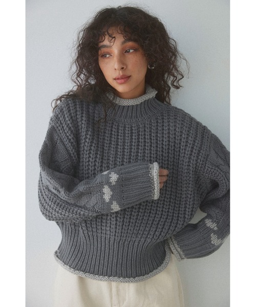 ALEXIA STAM（アリシアスタン）の「Heart Knit Top/ ハートニット