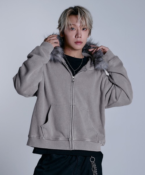 MSG（エムエスジー）の「ヘビーウェイト裏毛ZIPファーパーカー【UNISEX
