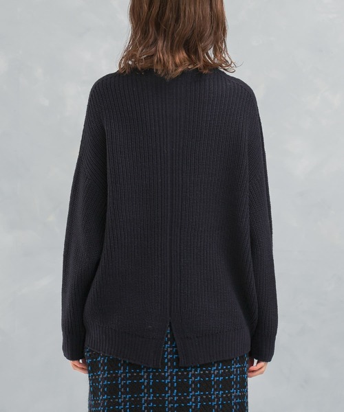 セール】ボートネックバックスリット畦ニット（ニット/セーター