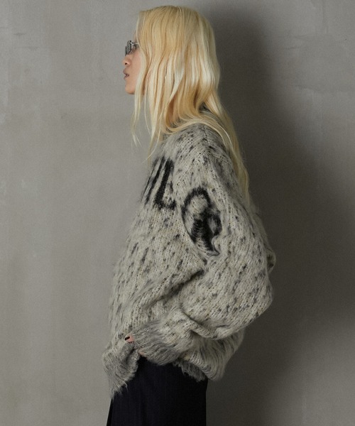 セール】ロゴメランジシャギーニット / Logo Melange Shaggy Knit