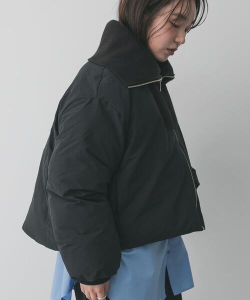 セール】ビッグカラーショートパフジャケット（ダウンジャケット