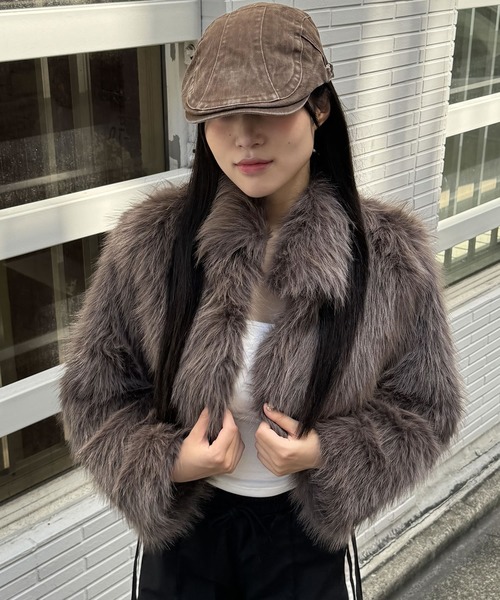 madrepadre（マドレパドレ）の「ショート丈シャギーファージャケット