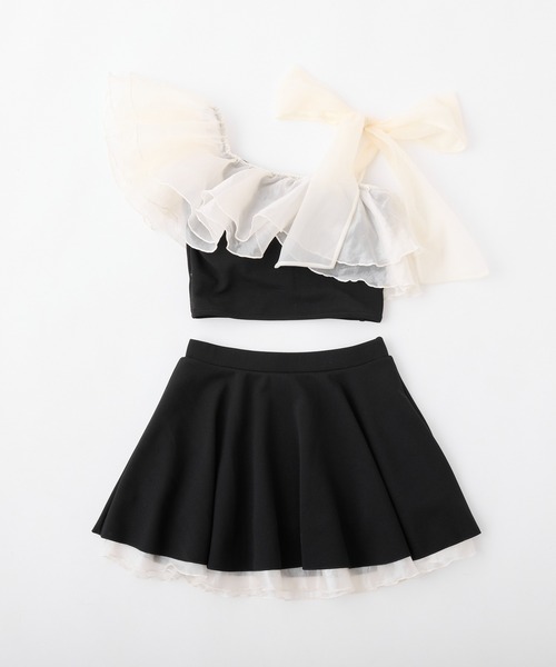 swimwear/肩リボンワンショルダー/3点セット（水着）｜one after