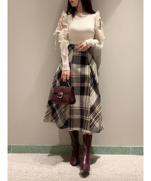 SNIDEL（スナイデル）の「フリルスリーブニットプルオーバー（ニット