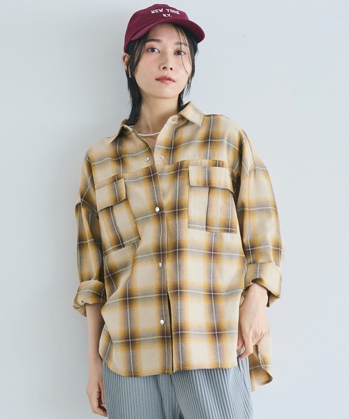 セール】チェック柄スナップボタンシャツ（シャツ/ブラウス）｜coca