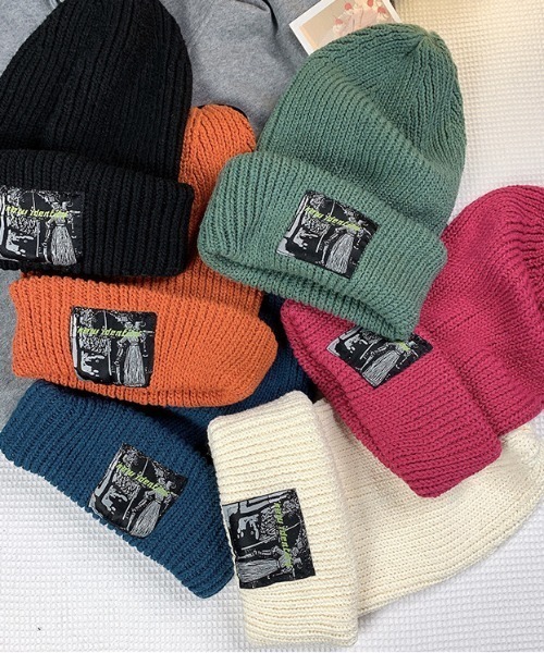 ロゴワッペンリブ編みニット帽（ニットキャップ/ビーニー）｜MGV