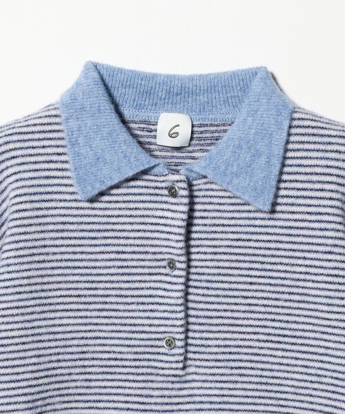 6（ロク）の「＜6(ROKU)＞アルパカウールナイロン ポロニット（ニット