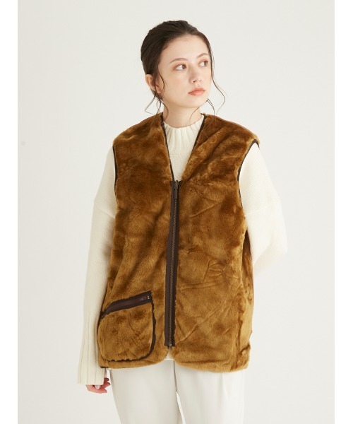 フロントジップ ファー ライナー ベスト（ベスト）｜Barbour（バブアー