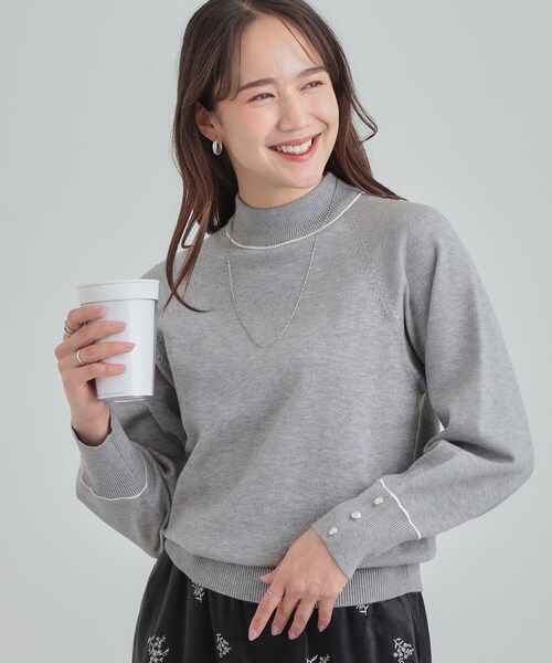 SATUR グレー ハイネックセーター ハイネックセーター(S グレー